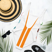 Load image into Gallery viewer, DCYG FM1 MultiColored Poka Dots & White One-Piece Swimsuit