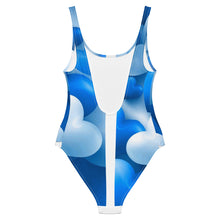 Load image into Gallery viewer, DCYG 24 STEAMY Blue & White Hearts One-Piece Swimsuit