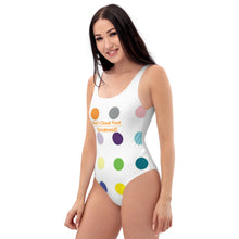 Load image into Gallery viewer, DCYG FM1 MultiColored Poka Dots & White One-Piece Swimsuit