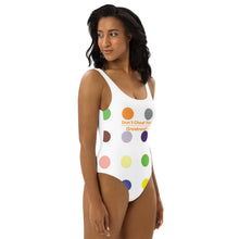 Load image into Gallery viewer, DCYG FM1 MultiColored Poka Dots & White One-Piece Swimsuit