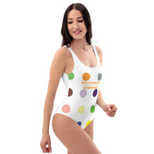 Load image into Gallery viewer, DCYG FM1 MultiColored Poka Dots & White One-Piece Swimsuit