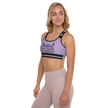 Load image into Gallery viewer, DCYG 24SX Baddies Black Logo & Plum Padded Sports Bra