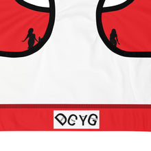 Load image into Gallery viewer, DCYG 24SX Baddies Black Logo & Red Padded Sports Bra