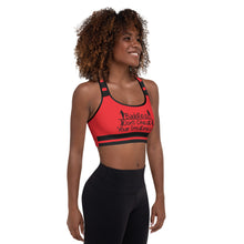 Load image into Gallery viewer, DCYG 24SX Baddies Black Logo & Red Padded Sports Bra