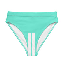 Load image into Gallery viewer, DCYG 24 STEAMY Turquoise & White stripes high-waisted bikini bottom