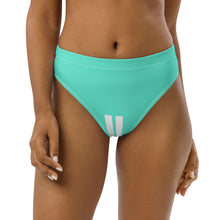 Load image into Gallery viewer, DCYG 24 STEAMY Turquoise & White stripes high-waisted bikini bottom
