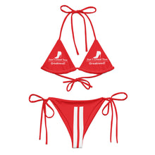 Load image into Gallery viewer, DCYG 24 STEAMY White Red Bottoms & Red string bikini