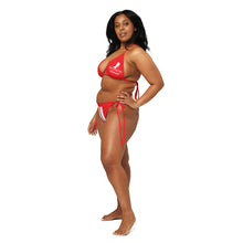 Load image into Gallery viewer, DCYG 24 STEAMY White Red Bottoms & Red string bikini