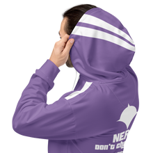 Load image into Gallery viewer, DCYG NERDS White logo & Purple Unisex Hoodie