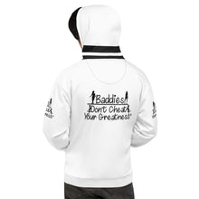 Load image into Gallery viewer, DCYG Baddies Black Logo & White Hoodie