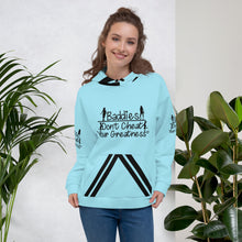 Load image into Gallery viewer, DCYG Baddies Black Logo & Light Blue Hoodie