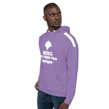 Load image into Gallery viewer, DCYG NERDS White logo & Purple Unisex Hoodie