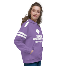 Load image into Gallery viewer, DCYG NERDS White logo & Purple Unisex Hoodie