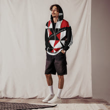 Load image into Gallery viewer, DCYG 45Dgr White Logo & Red,Black, & White Unisex zip hoodie