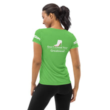 Load image into Gallery viewer, DCYG Neon Green & White Women's Athletic T-shirt