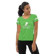 Load image into Gallery viewer, DCYG Neon Green & White Women's Athletic T-shirt