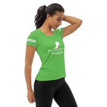 Load image into Gallery viewer, DCYG Neon Green & White Women's Athletic T-shirt