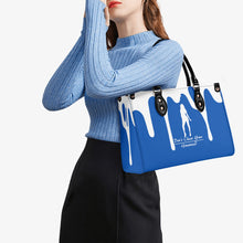 Load image into Gallery viewer, DRIP SF White Logo & Blue Multiple Sizes Upgraded Luxury Women PU Leather Handbag