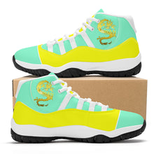 Load image into Gallery viewer, SWAN Dragon Yellow Logo & Mint Green , Yellow High Top Air Retro Sneakers - White
