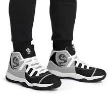 Load image into Gallery viewer, SWAN Black, White Dragon Logo & Black, Grey , White High Top Air Retro Sneakers - White