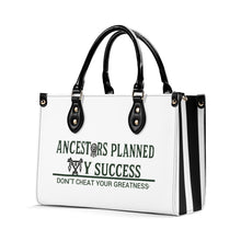 Load image into Gallery viewer, Ancestors Native, Black Logo & White and Black Multiple Sizes Upgraded Luxury Women PU Leather Handbag