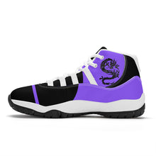 Load image into Gallery viewer, SWAN Black, White Logo, Purple ,Black High Top Air Retro Sneakers - White