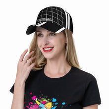 Load image into Gallery viewer, Ancestors Filipino White Logo, Netting & Black Curved Brim Baseball Cap (AOP)