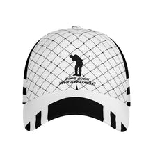 Load image into Gallery viewer, DCYG Black Netting & White S24 Golfers Curved Brim Baseball Cap (AOP)