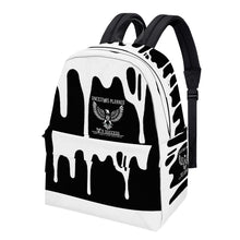 Load image into Gallery viewer, Ancestors Native, White Logo, White Drip and Black Cotton Backpack