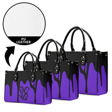 Load image into Gallery viewer, DRIP LO Black Logo & Purple Multiple Sizes Upgraded Luxury Women PU Leather Handbag
