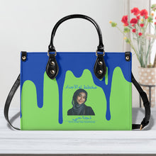 Load image into Gallery viewer, Ancestors Muslim, Female , Blue Logo , Blue Drip & GreenMultiple Sizes Upgraded Luxury Women PU Leather Handbag