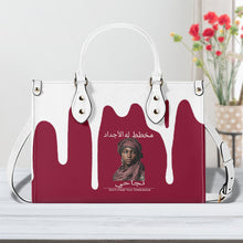Load image into Gallery viewer, Ancestors Muslim, Female, White Logo, White Drip & Burgundy Multiple Sizes Upgraded Luxury Women PU Leather Handbag