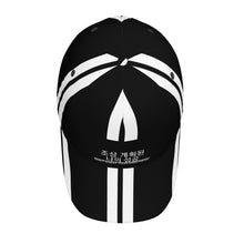 Load image into Gallery viewer, Ancestors Korean White Logo & Black and White Stripes Curved Brim Baseball Cap (AOP)
