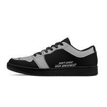 Load image into Gallery viewer, DCYG G4's Black & Grey, Black Sole Low-Top Leather Sneakers