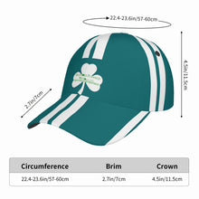 Load image into Gallery viewer, Ancestors Irish , White Logo ,White Stripes & Green Curved Brim Baseball Cap (AOP)