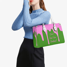 Load image into Gallery viewer, DRIP Pink CR Logo & Green Multiple Sizes Upgraded Luxury Women PU Leather Handbag