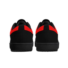 Load image into Gallery viewer, DCYG 4G's Black & Red, Black Sole Low-Top Leather Sneakers