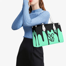 Load image into Gallery viewer, DRIP Black & Mint Green Multiple Sizes Upgraded Luxury Women PU Leather Handbag