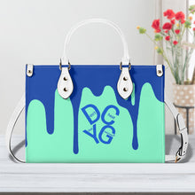 Load image into Gallery viewer, DRIP Blue Logo & Turquoise Multiple Sizes Upgraded Luxury Women PU Leather Handbag