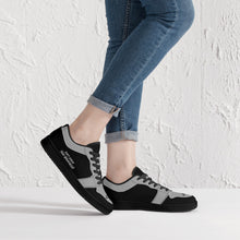 Load image into Gallery viewer, DCYG G4's Black & Grey, Black Sole Low-Top Leather Sneakers