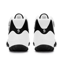 Load image into Gallery viewer, SWAN Black, White Logo & Black, White High Top Air Retro Sneakers - White