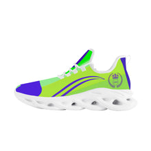 Load image into Gallery viewer, Royal 38 DDZ Purple Logo & Lime/ Yellow Flex Control Sneaker - White