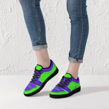 Load image into Gallery viewer, DCYG G4's Purple & Green Black Sole Low-Top Leather Sneakers