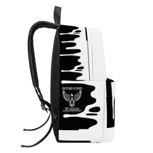 Load image into Gallery viewer, Ancestors Native, White Logo, White Drip and Black Cotton Backpack