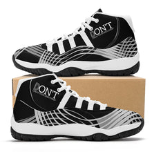 Load image into Gallery viewer, DONT D4X White logo,, Black,White, Grey Design & Black High Top Air Retro Sneakers - White