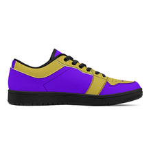 Load image into Gallery viewer, DCYG 4G's Purple & Gold, Black Sole Low-Top Leather Sneakers