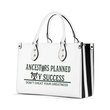 Load image into Gallery viewer, Ancestors Native, Black Logo & White and Black Multiple Sizes Upgraded Luxury Women PU Leather Handbag