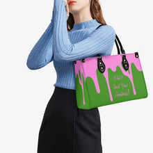 Load image into Gallery viewer, DRIP Pink CR Logo & Green Multiple Sizes Upgraded Luxury Women PU Leather Handbag
