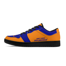 Load image into Gallery viewer, DCYG G4's Orange & Blue, Black Sole Low-Top Leather Sneakers