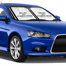 Load image into Gallery viewer, Cure 4 Doge Black Logo, Stripes & White Car Windshield Sunshade (multi-size)